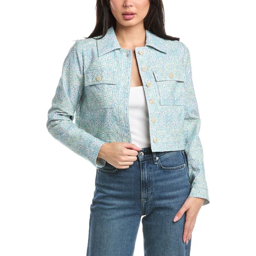Stellah Womens  Adela Printed Baby Corduroy Jacket, Green